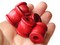 5 22mm Red Vintage Wood Drum Beads Wooden Large Hole Tube Beads bE2